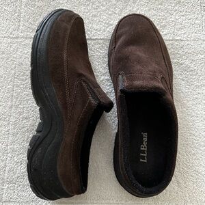 LL Bean Brown Suede Comfort Slip-on Casual Loafers 9